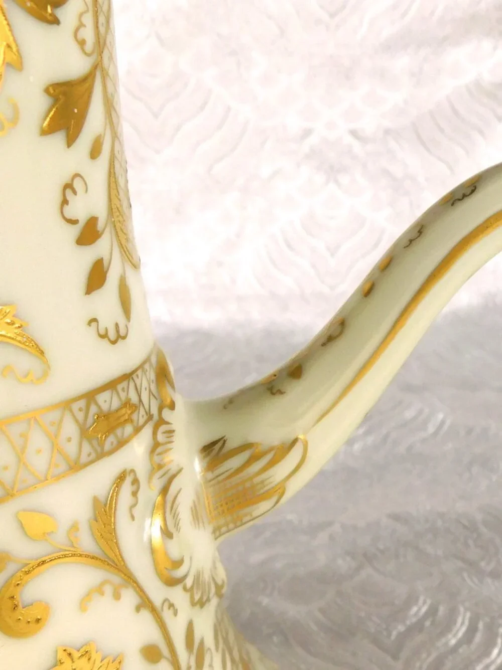 Tressemanes and Vogt Limoges Chocolate Pot with Raised Gold Trim # 27328